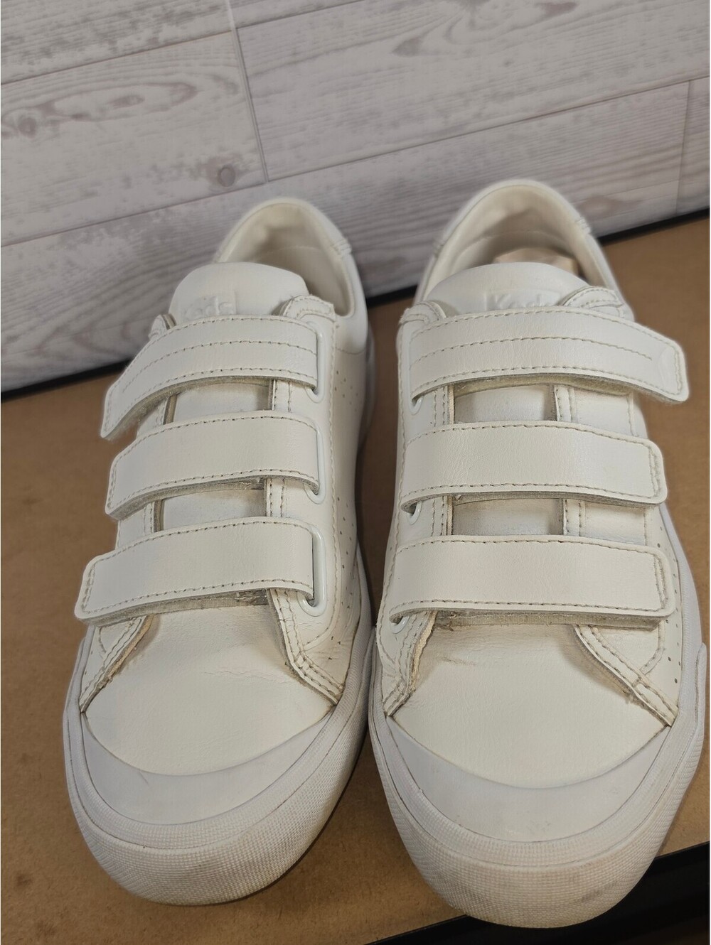 Keds Women's White Leather Velcro Sneakers Size 8.5